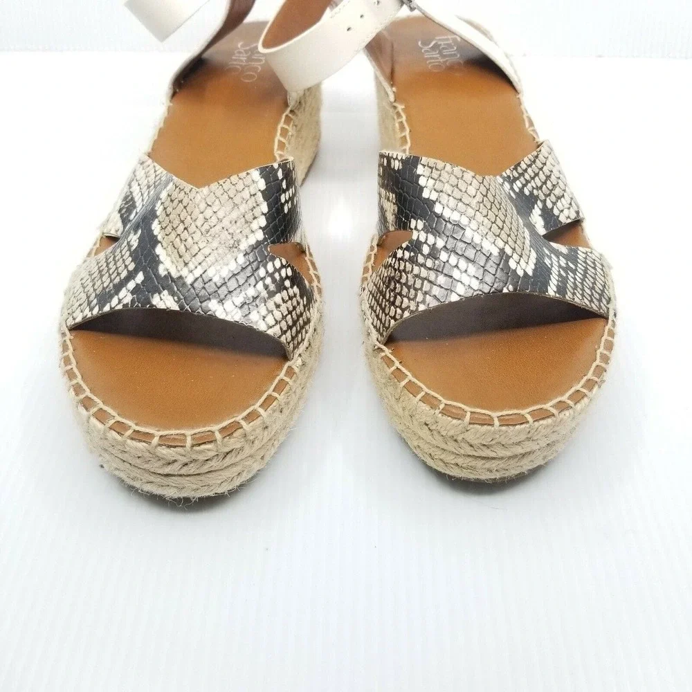 Franco Sarto Pellia 2 Espadrille Snake Print‎ Wedge Sandal NWOT Size 9.5